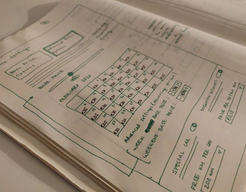 Early sketch of the calendar with demand explainers
